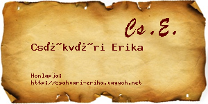 Csákvári Erika névjegykártya